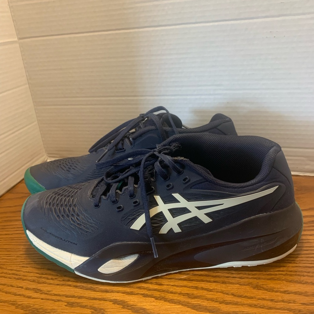 ASICS Navy Blue Athletic Running Shoes with White Logo Men’s 9.5